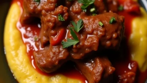 Polenta con spuntature al sugo