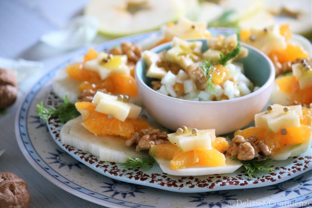 Insalata di finocchi, arance e mele con aceto balsamico e miele