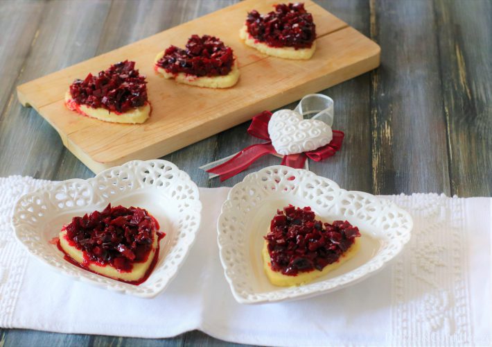 Cuori di semolino con barbabietole