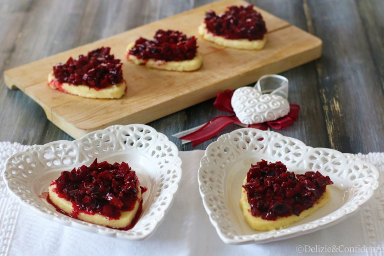Cuori di semolino con barbabietole