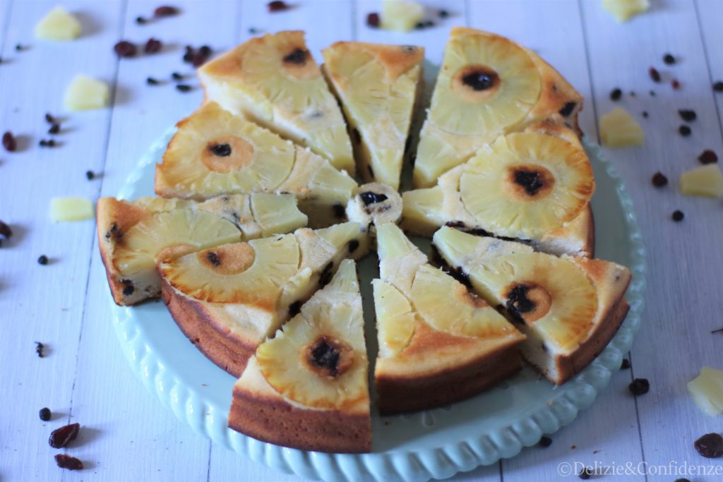 Torta ananas & mirtilli senza latte e burro (versione invernale)