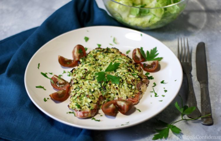 Trancio di tonno in crosta di zucchine alla julienne