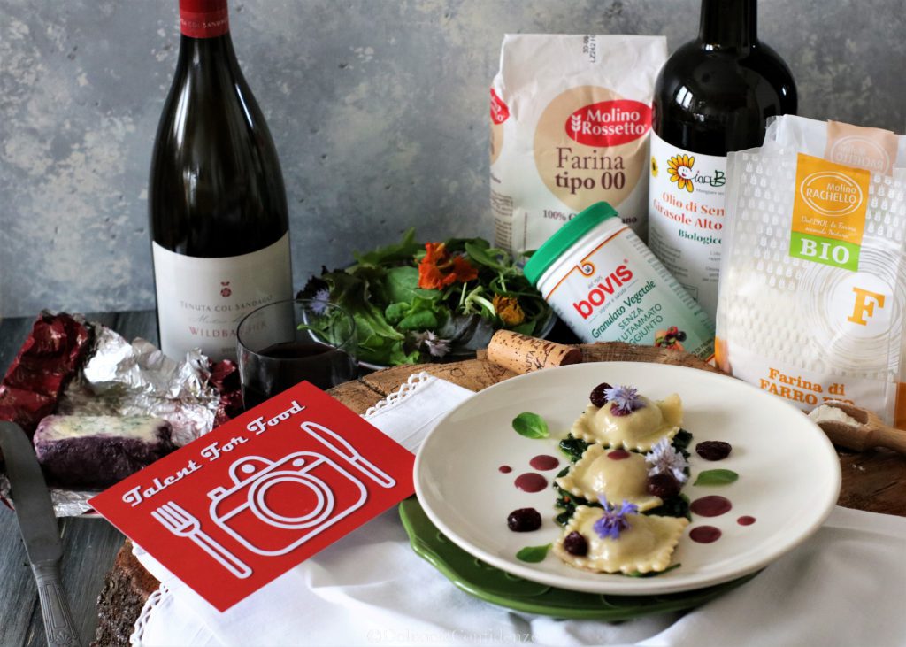 Ravioli di farro con brasato di coniglio e Blu 61 su letto di misticanza e risuzione di Wildbacher - TALENT FOR FOOD 2018 Ravioli di farro con brasato di coniglio e Blu 61 su letto di misticanza e risuzione di Wildbacher - TALENT FOR FOOD 2018