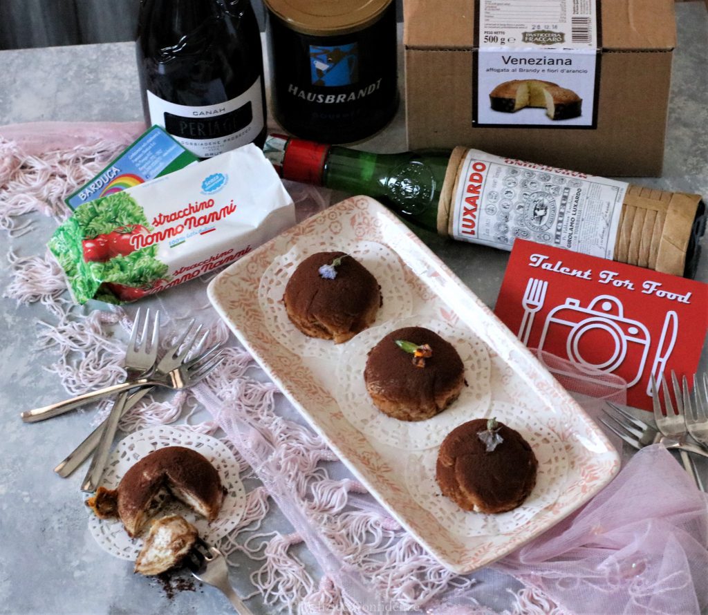 Mini zuccotti di Veneziana con crema di Stracchino al Maraschino e Fiori cristallizzati - TALENT FOR FOOD 2018