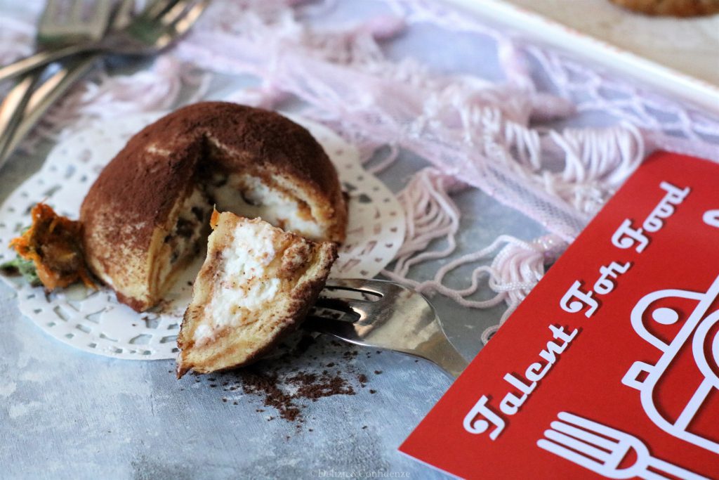 Mini zuccotti di Veneziana con crema di Stracchino al Maraschino e Fiori cristallizzati - TALENT FOR FOOD 2018