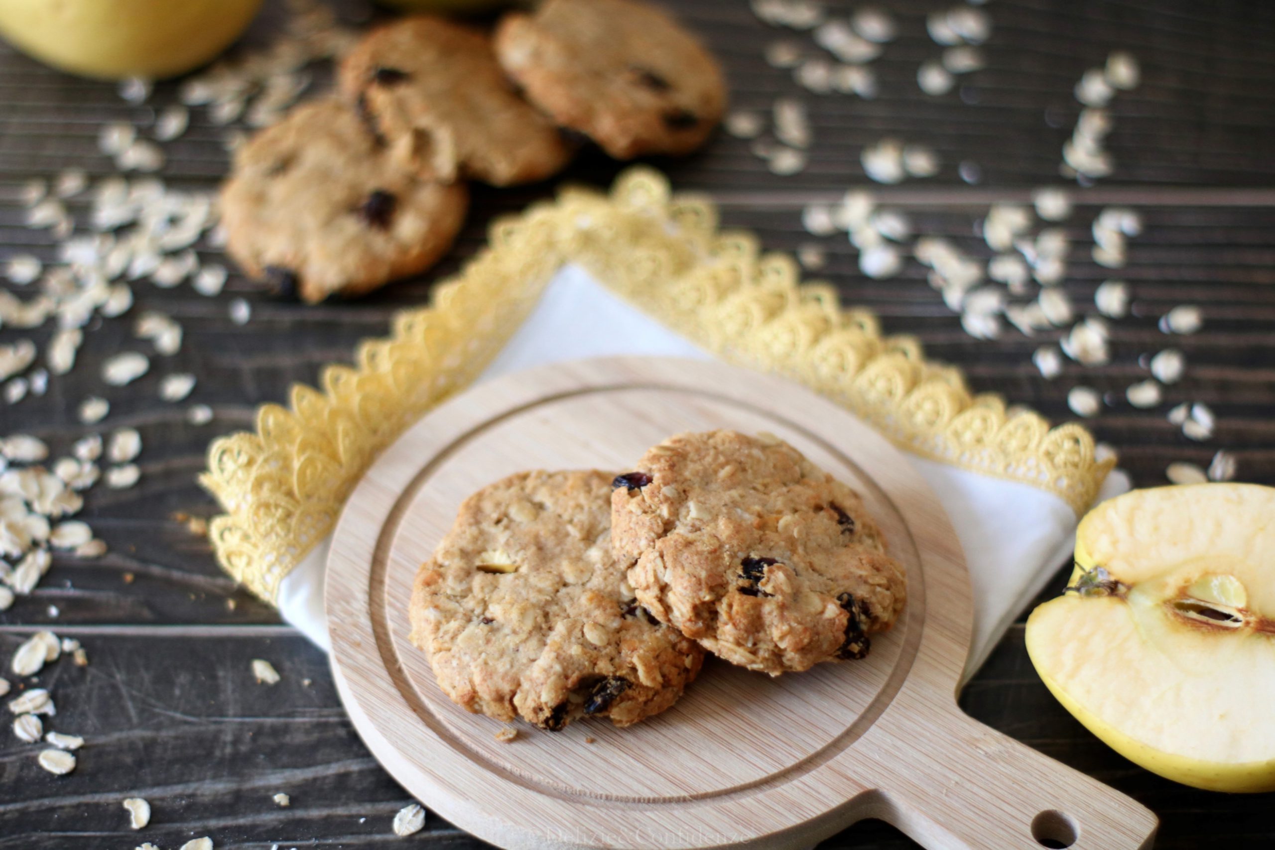 Biscotti mela e avena (vegan, senza glutine, e senza zucchero ...