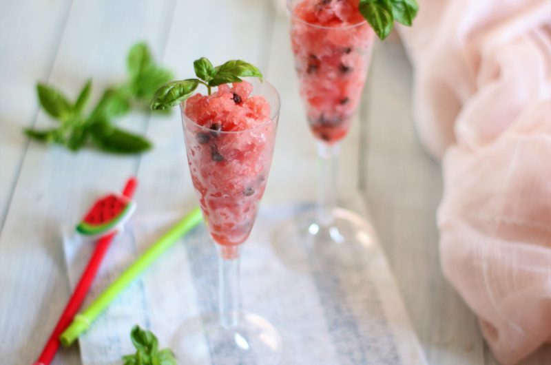 Sorbetto all' anguria e basilico