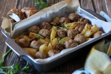 Polpette al forno con funghi e patate