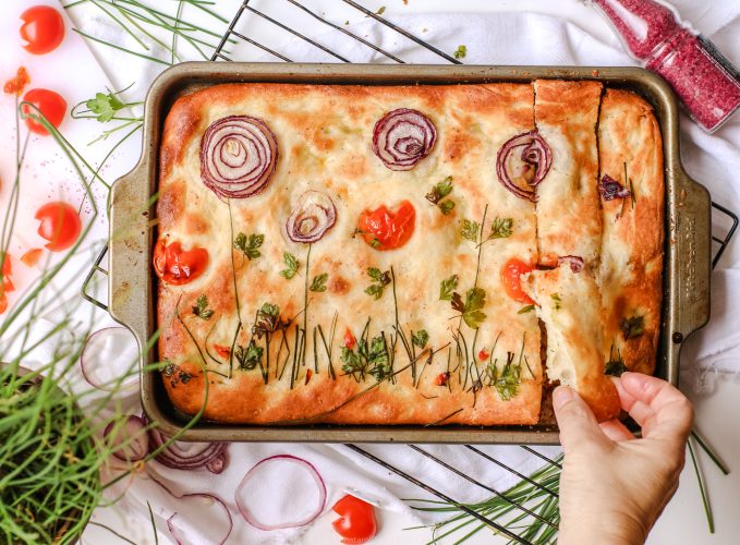 Focaccia decorata