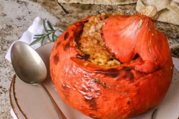 Zucca Hokkaido ripiena di riso