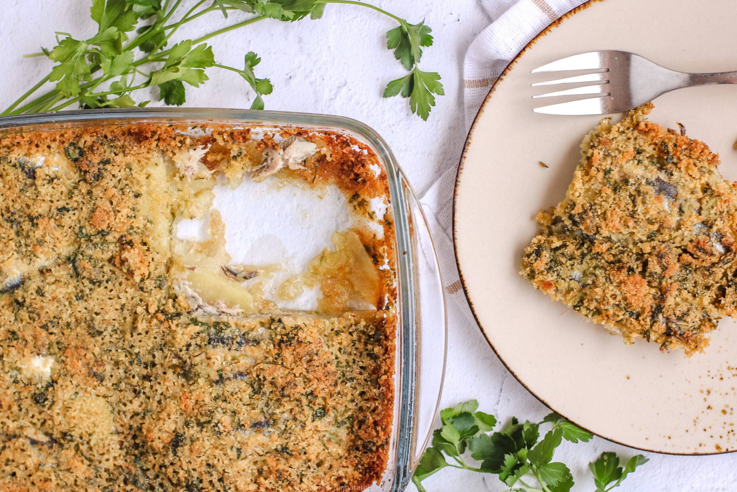 Tiella di alici e patate