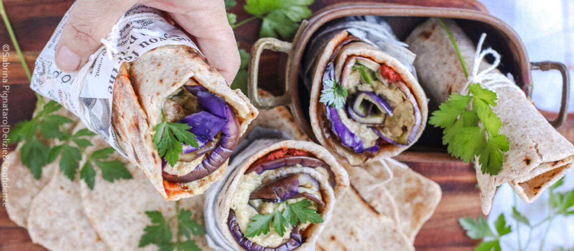 Wrap tonno, melanzane e pomodori secchi