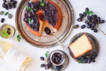 Chiffo Cake al vino con riduzione di uva