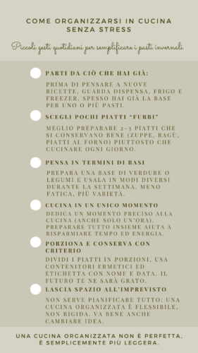 Organizzare la cucina