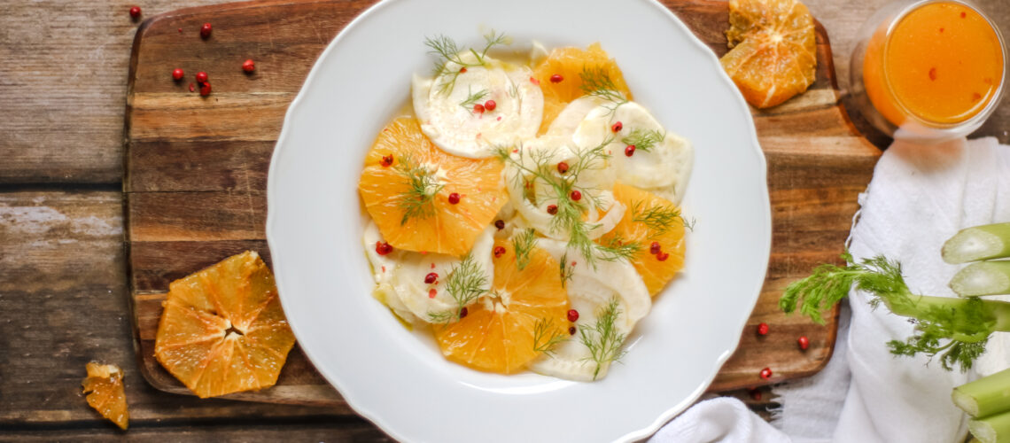Carpaccio di finocchi marinati all'arancia