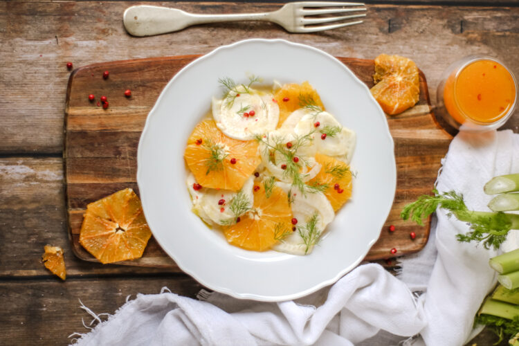 Carpaccio di finocchi marinati all'arancia