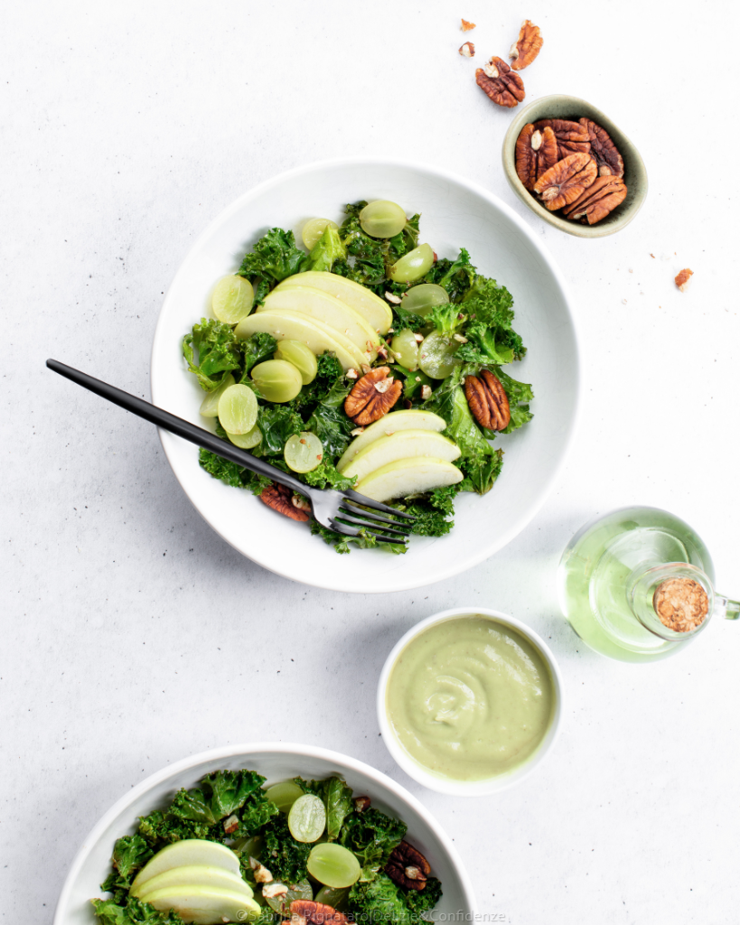 Insalata cavolo riccio e mela verde